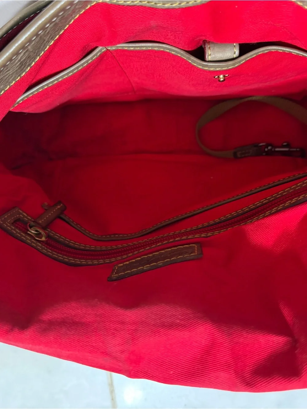 Dooney & Bourke Brown Leather Shoulder Hobo Bag